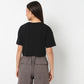 Women Graphic Round Neck Cropped Boxy Fit Young Graphc T-Shirt