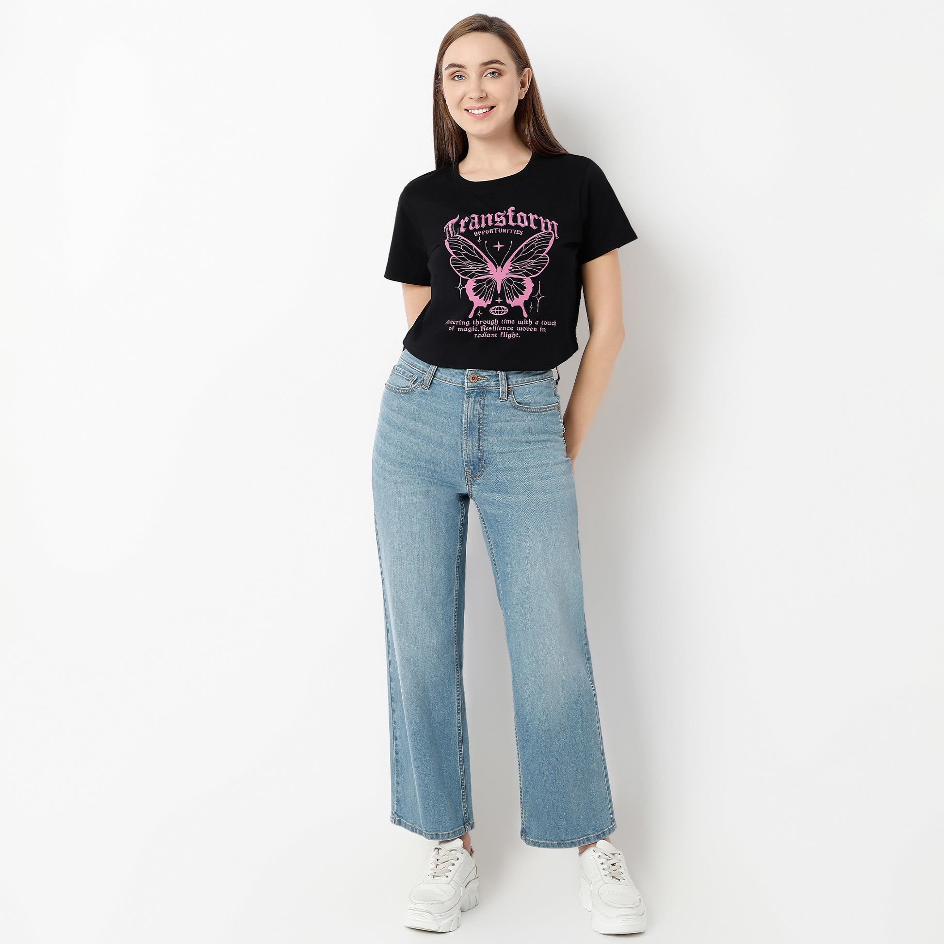 Regular Fit Graphic Round Neck T-Shirt