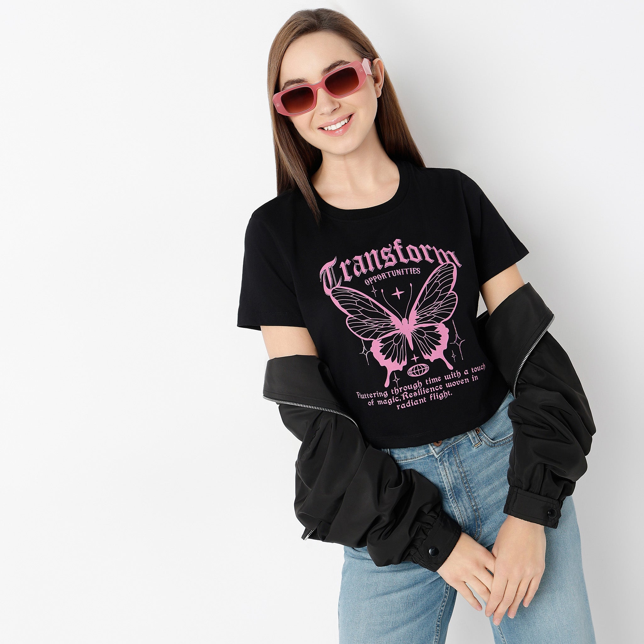 Regular Fit Graphic Round Neck T-Shirt