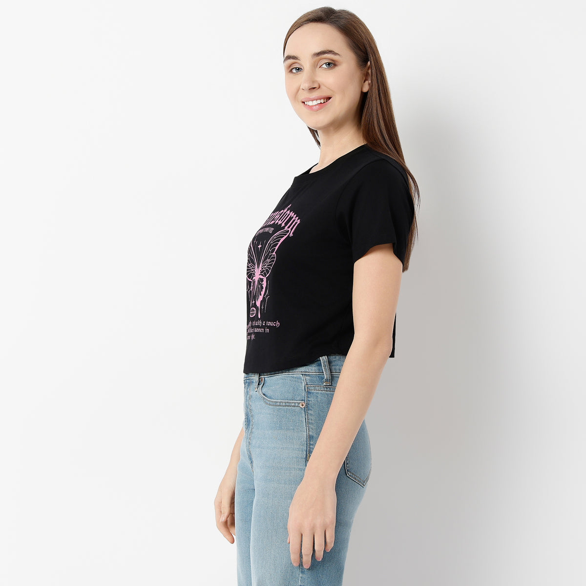 Regular Fit Graphic Round Neck T-Shirt