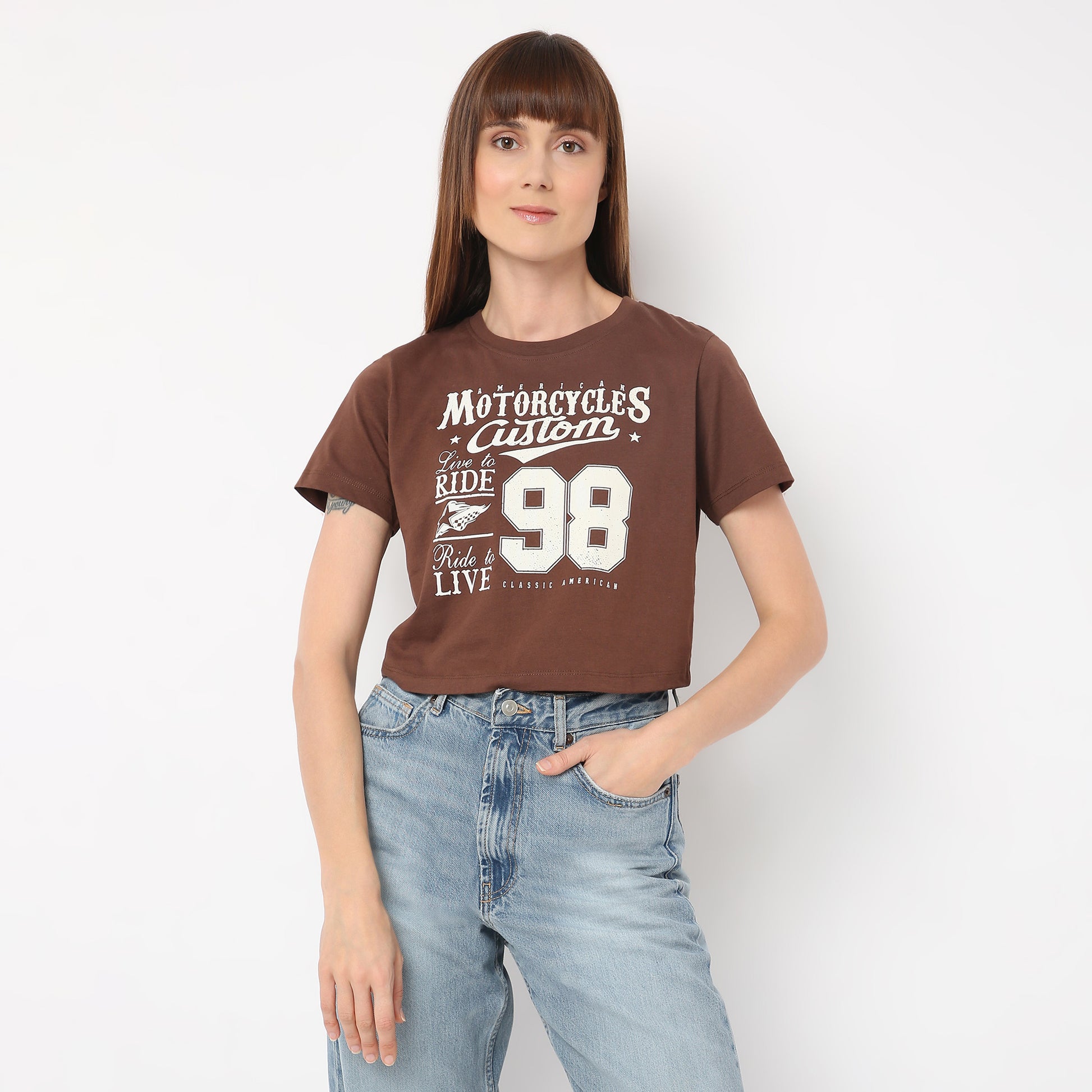 Regular Fit Graphic Round Neck T-Shirt