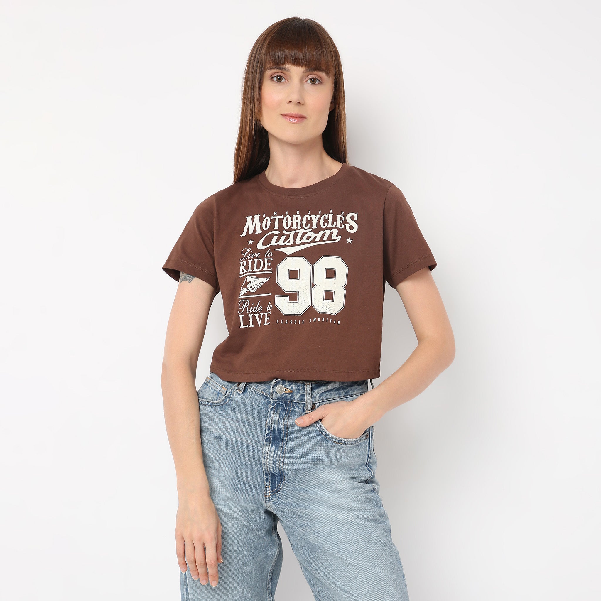 Regular Fit Graphic Round Neck T-Shirt