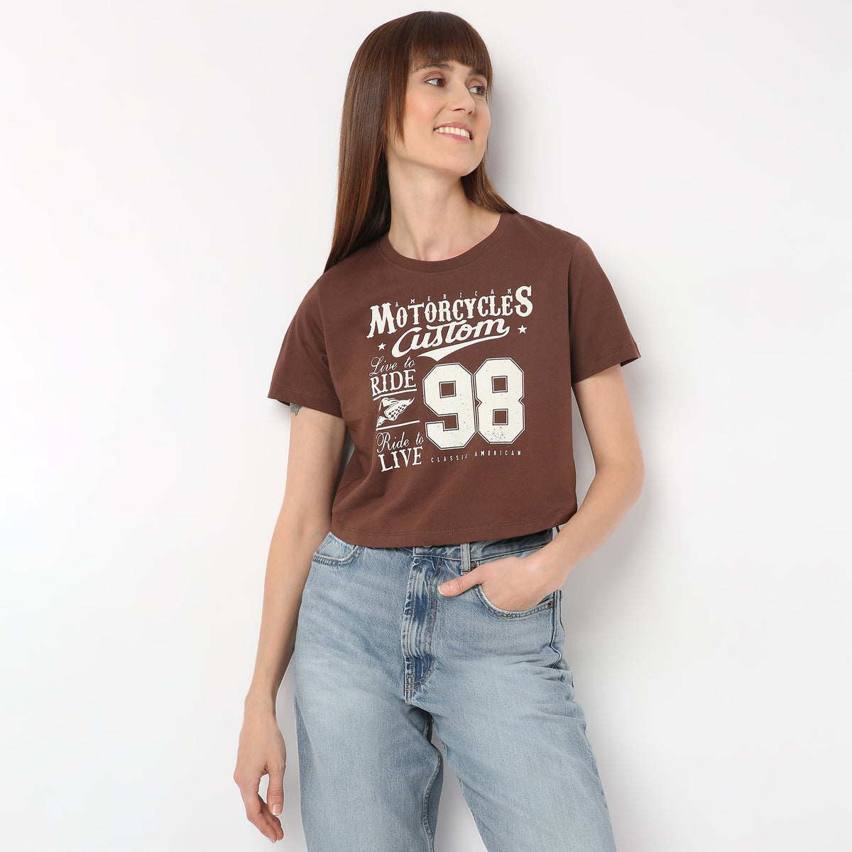 Regular Fit Graphic Round Neck T-Shirt