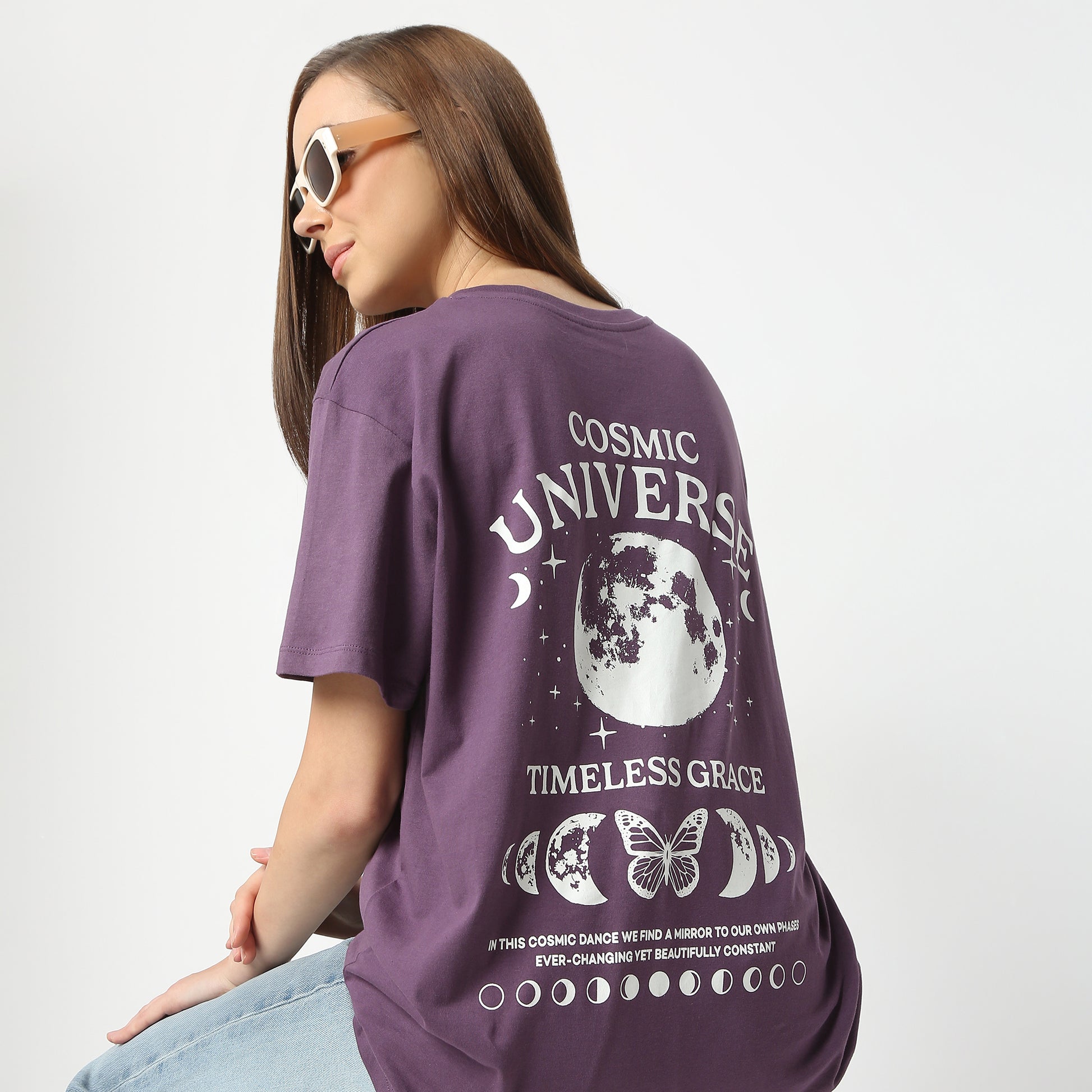 Oversize Graphic Round Neck Regular Length T-Shirt