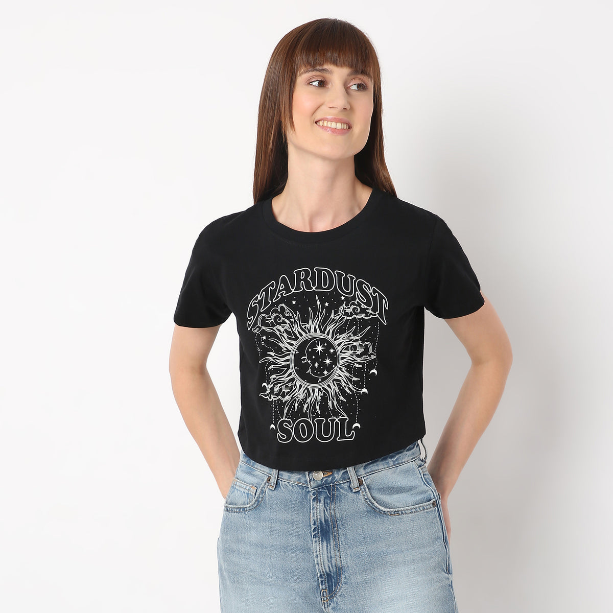 Regular Fit Graphic Round Neck T-Shirt