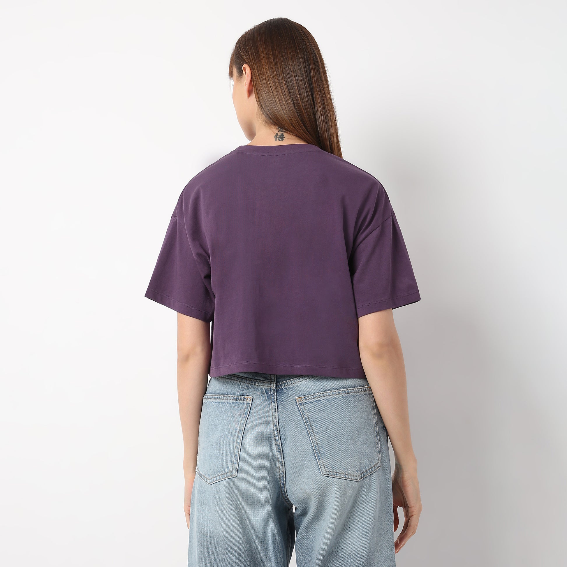 Boxy Fit Graphic Round Neck T-Shirt