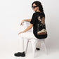 Oversized Short Sleeve T-Shirt With Front and Back Graphic Print