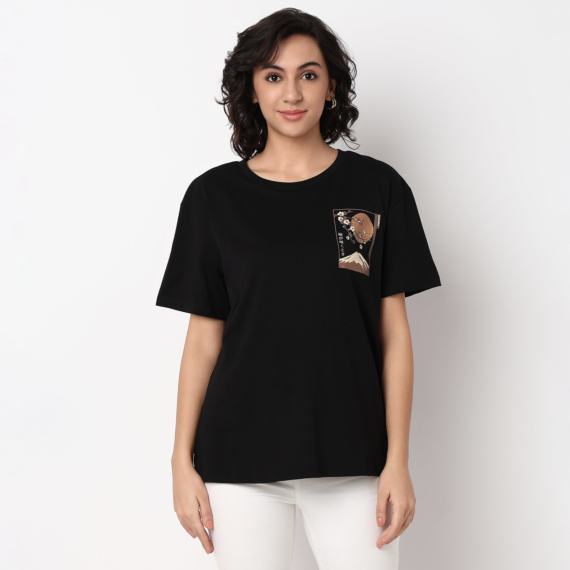Oversized Short Sleeve T-Shirt With Front and Back Graphic Print