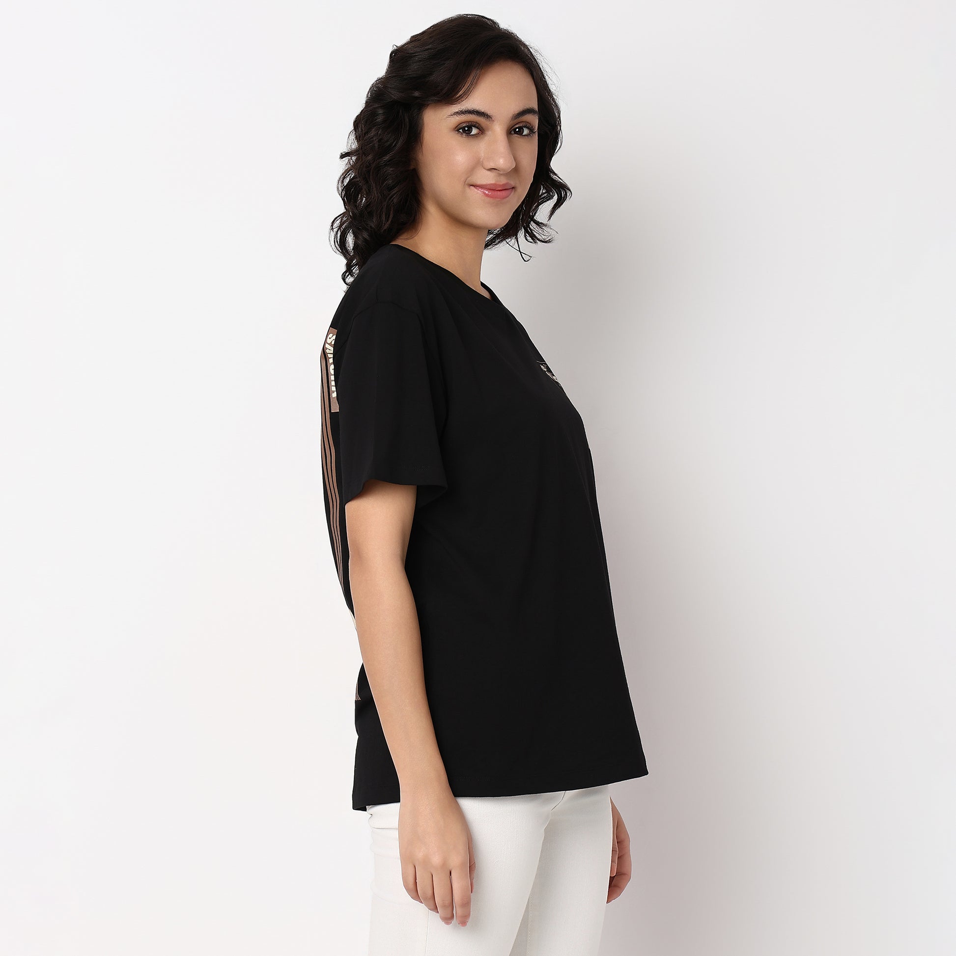 Oversized Short Sleeve T-Shirt With Front and Back Graphic Print