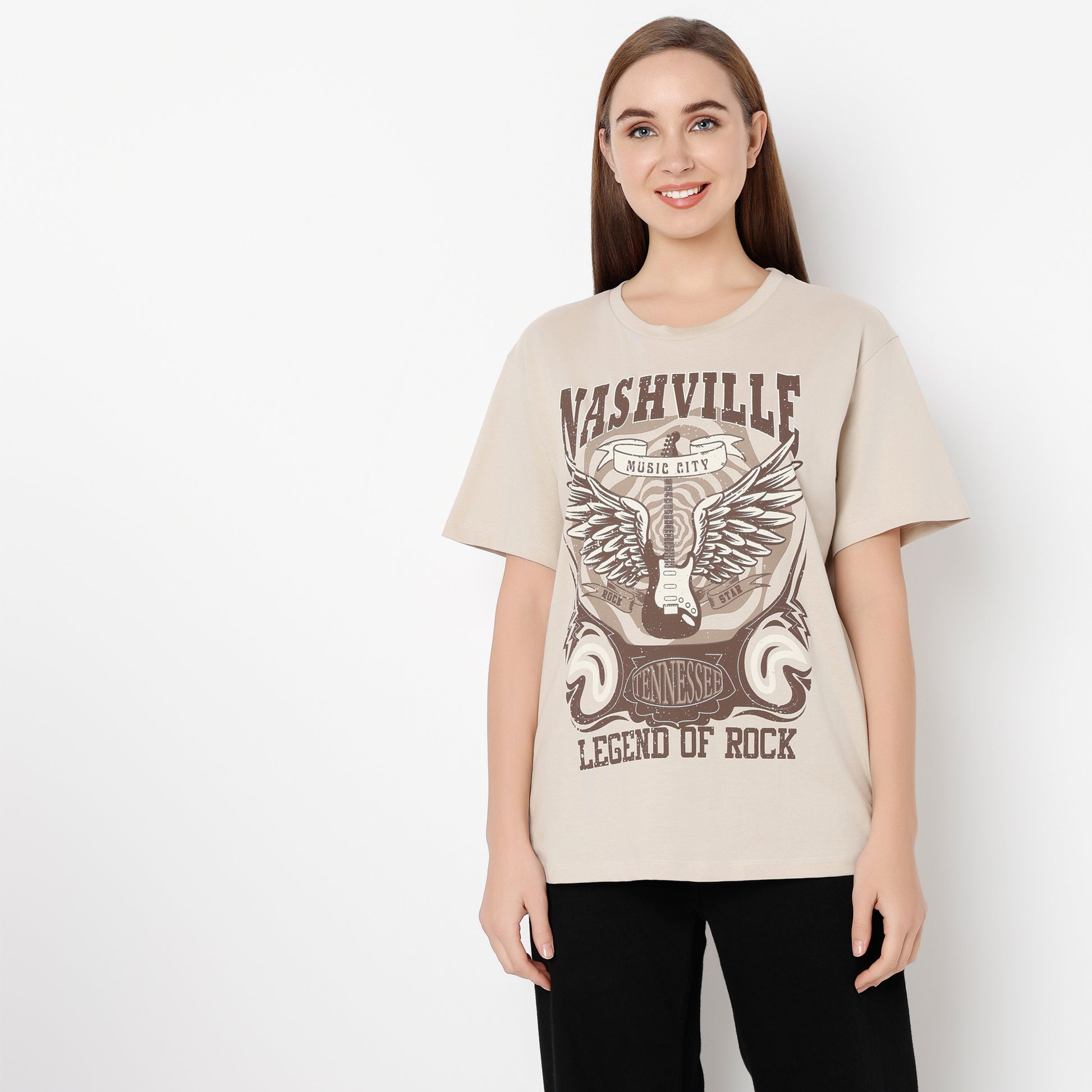 Oversize Graphic Round Neck T-Shirt