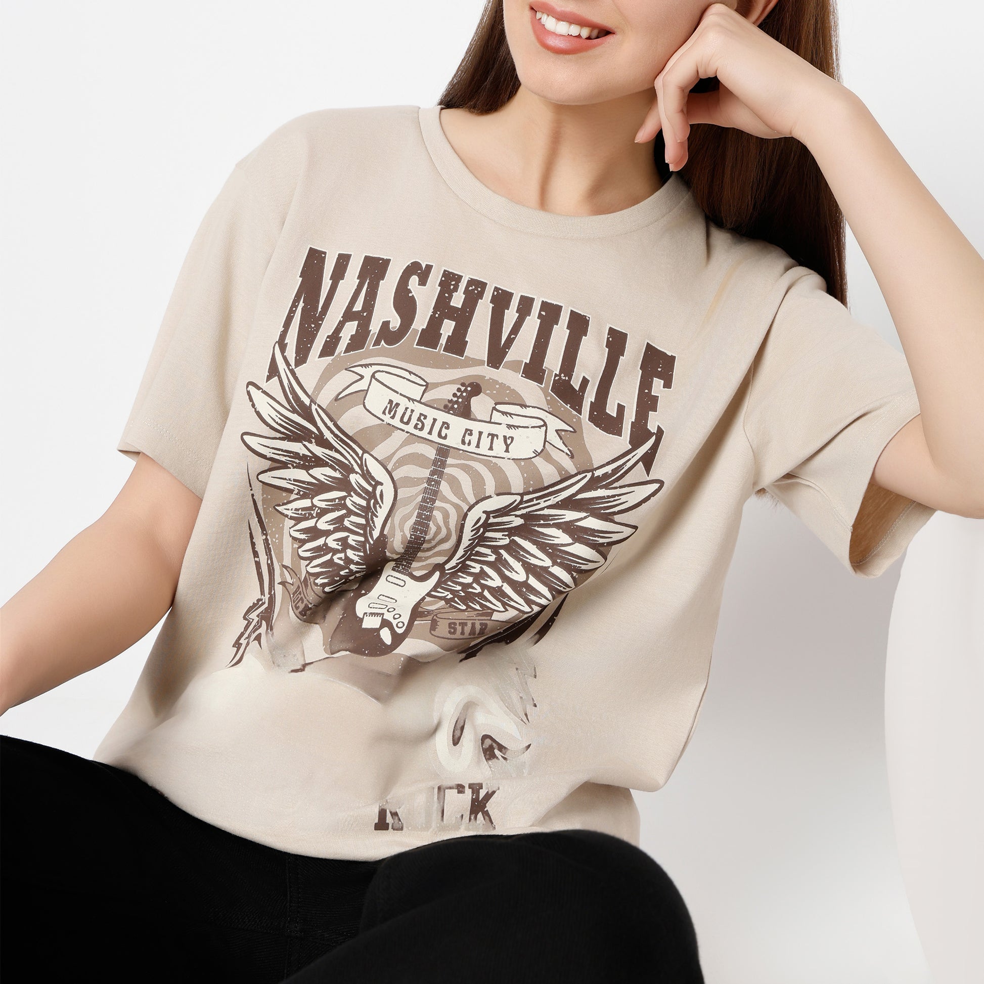 Oversize Graphic Round Neck T-Shirt