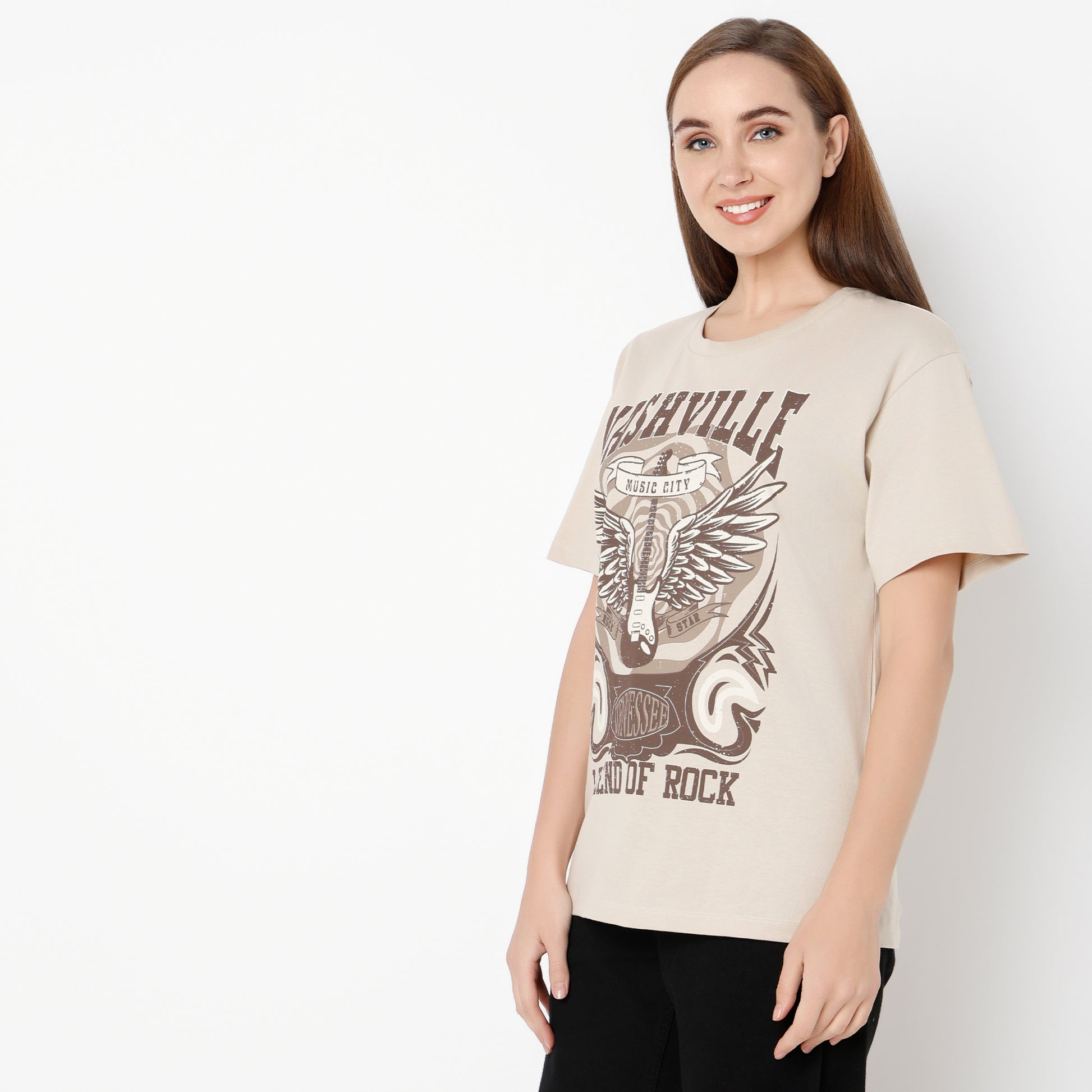 Oversize Graphic Round Neck T-Shirt