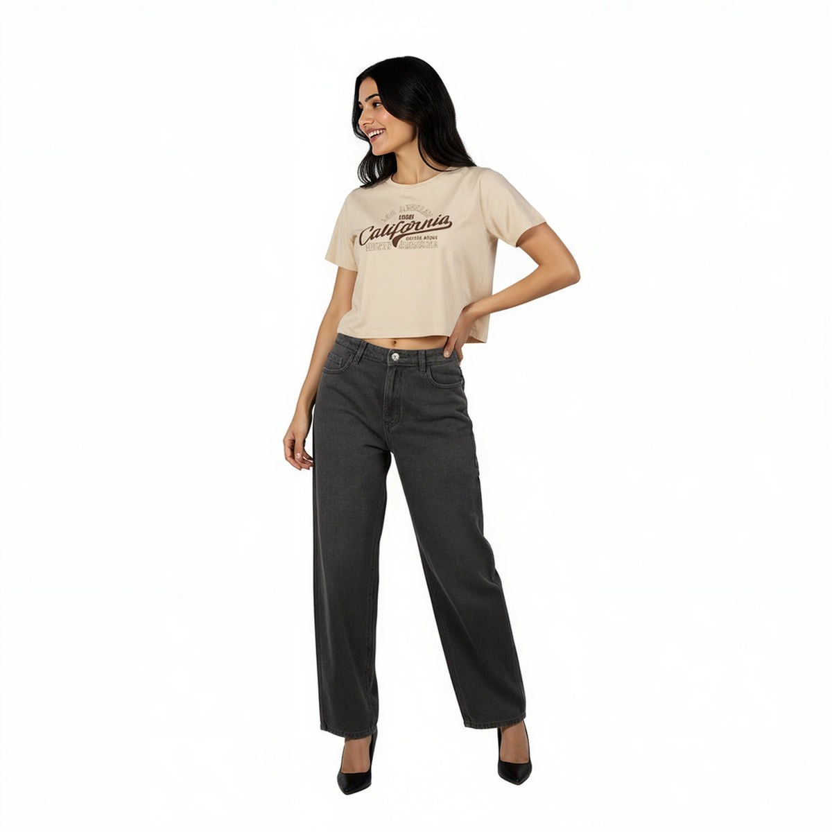 Cotton Graphic Crop T-Shirt