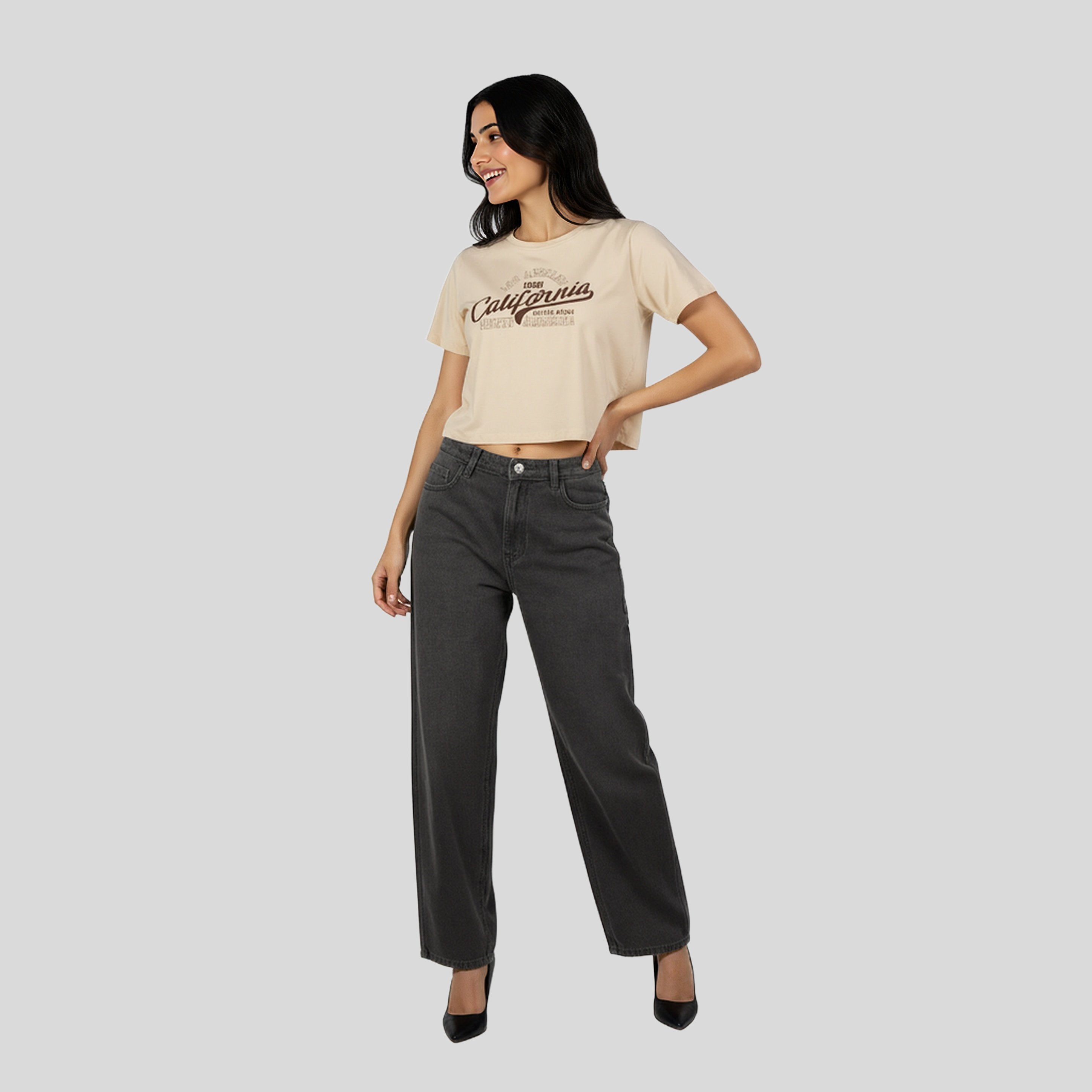 Cotton Graphic Crop T-Shirt