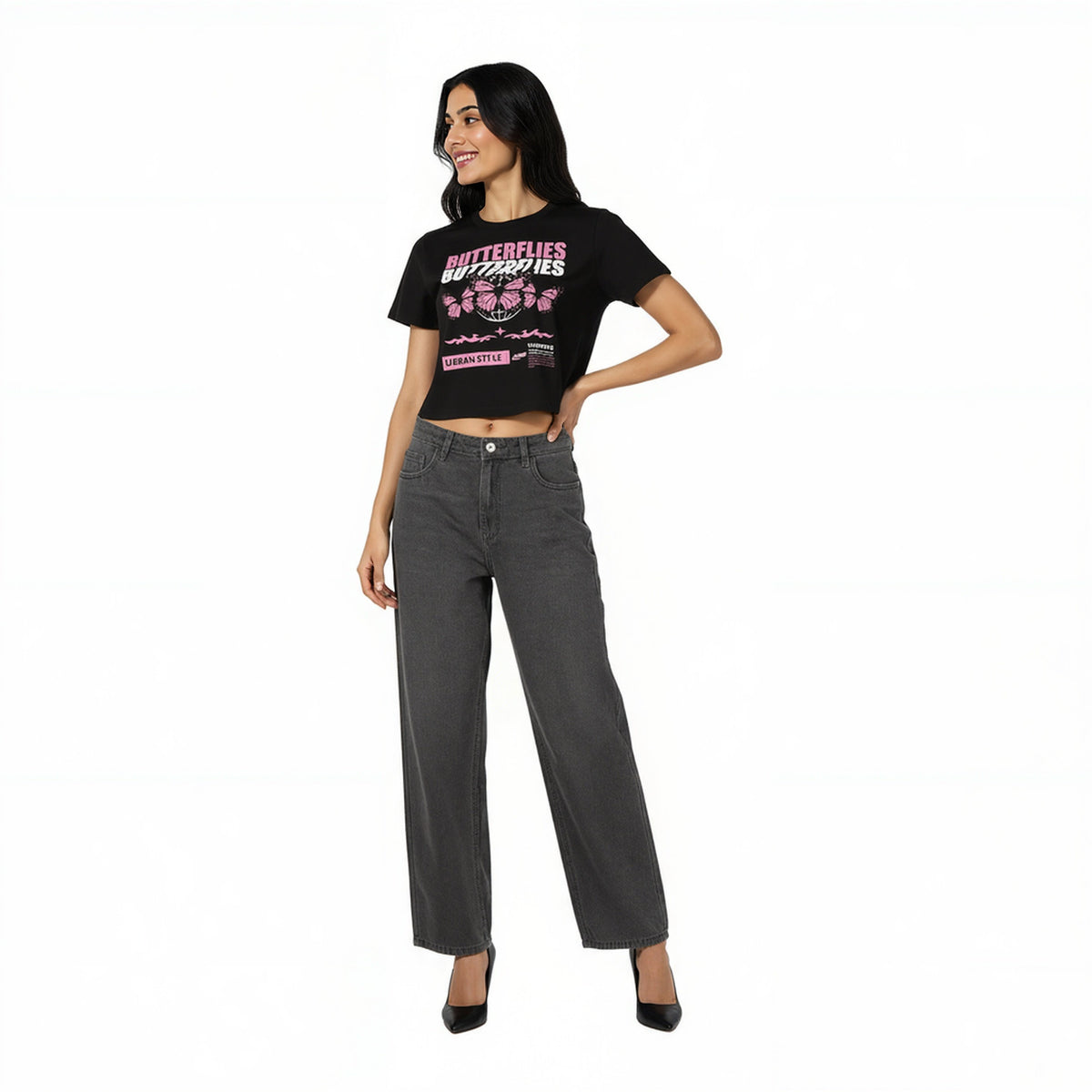 Cotton Graphic Crop T-Shirt