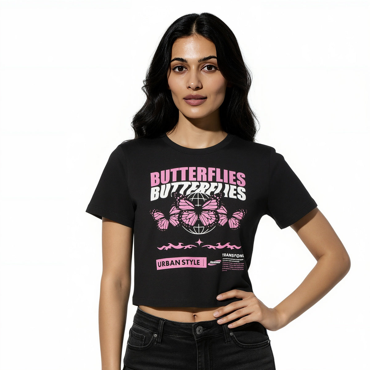 Cotton Graphic Crop T-Shirt