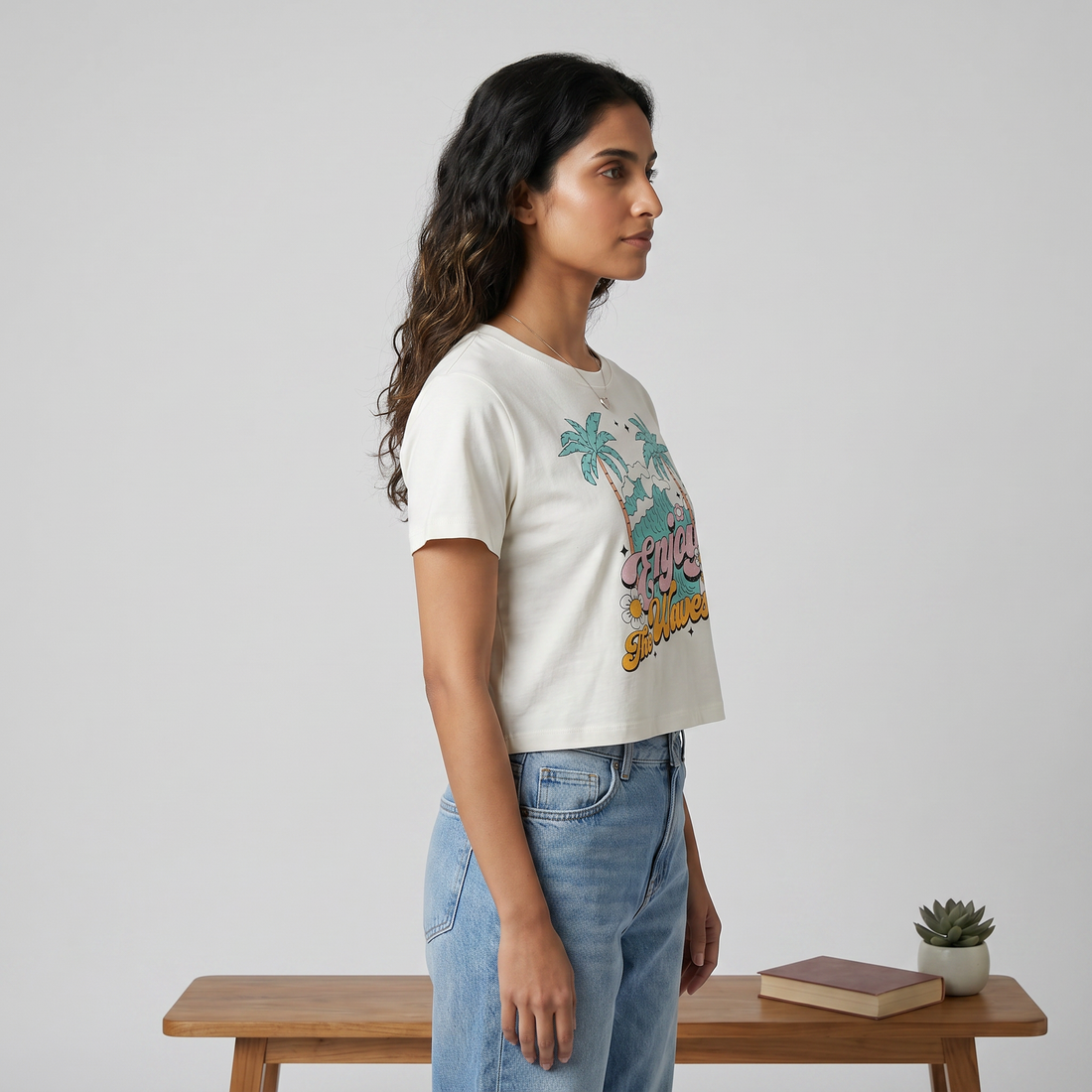 Cotton Graphic Crop T-Shirt