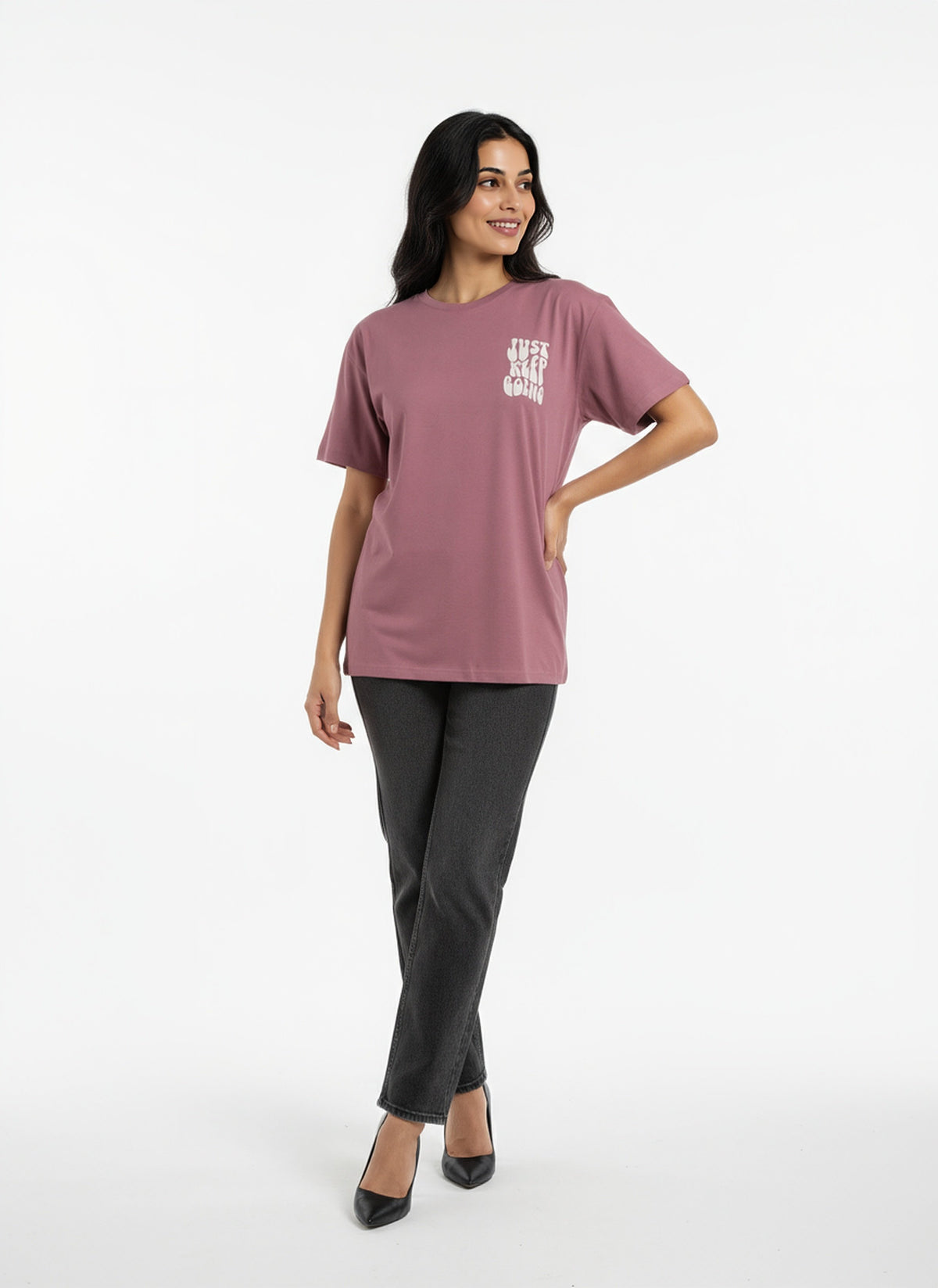 Cotton Graphic Longline Oversize T-Shirt