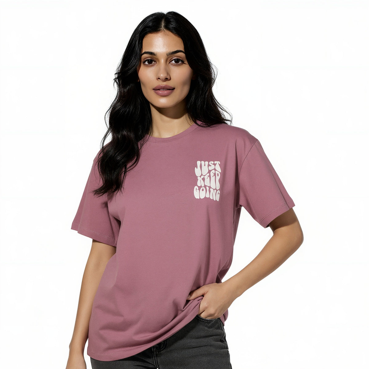 Cotton Graphic Longline Oversize T-Shirt