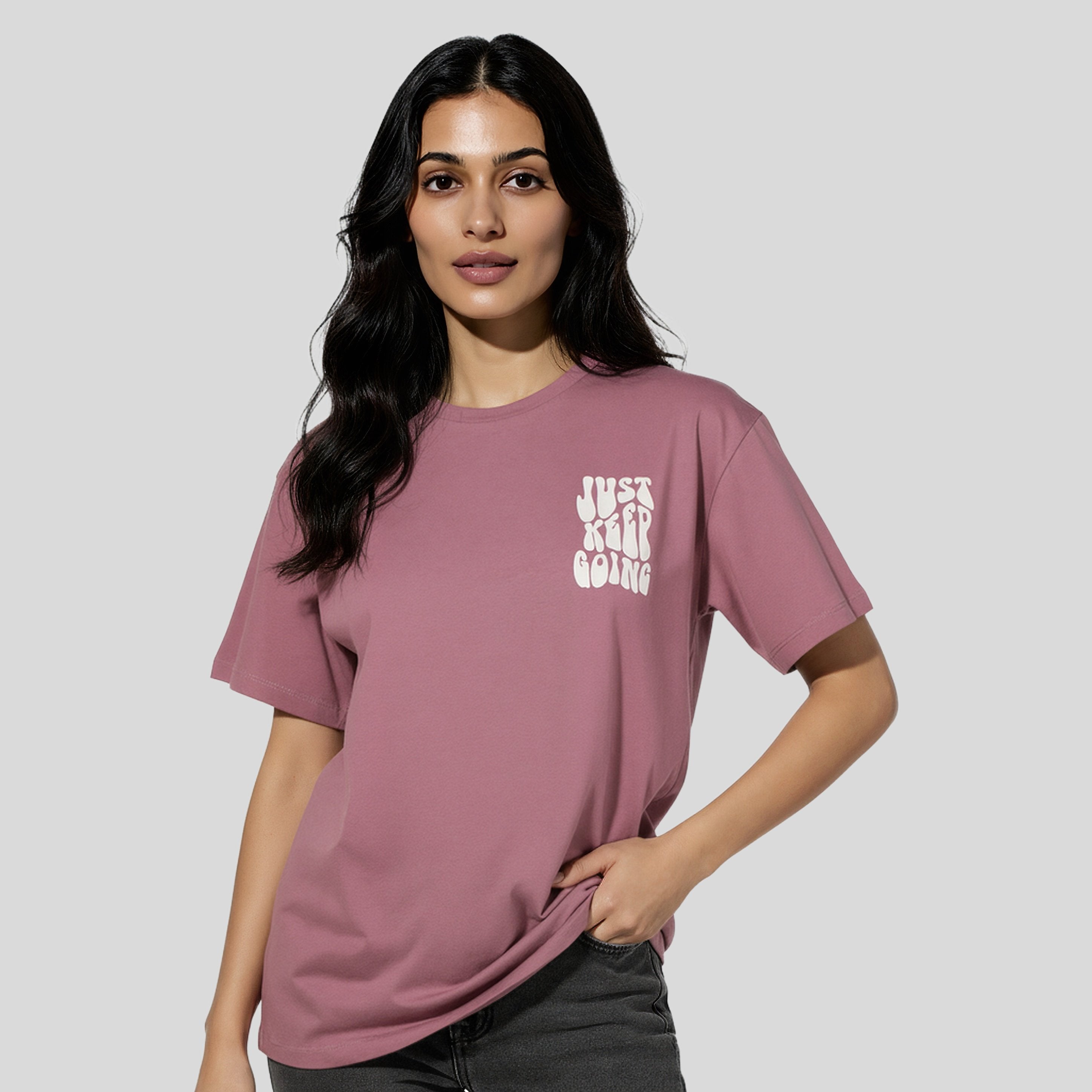 Cotton Graphic Longline Oversize T-Shirt