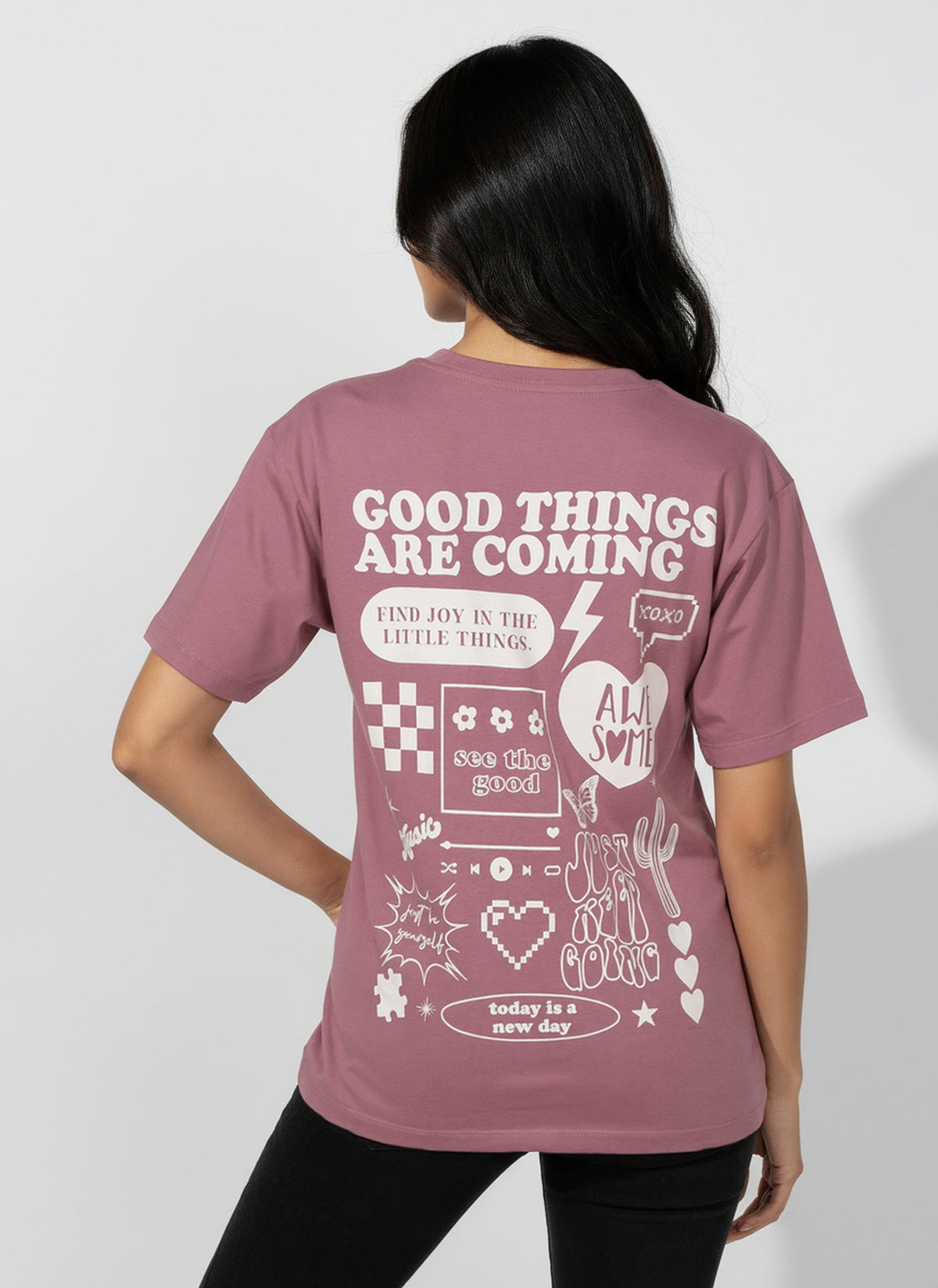Cotton Graphic Longline Oversize T-Shirt