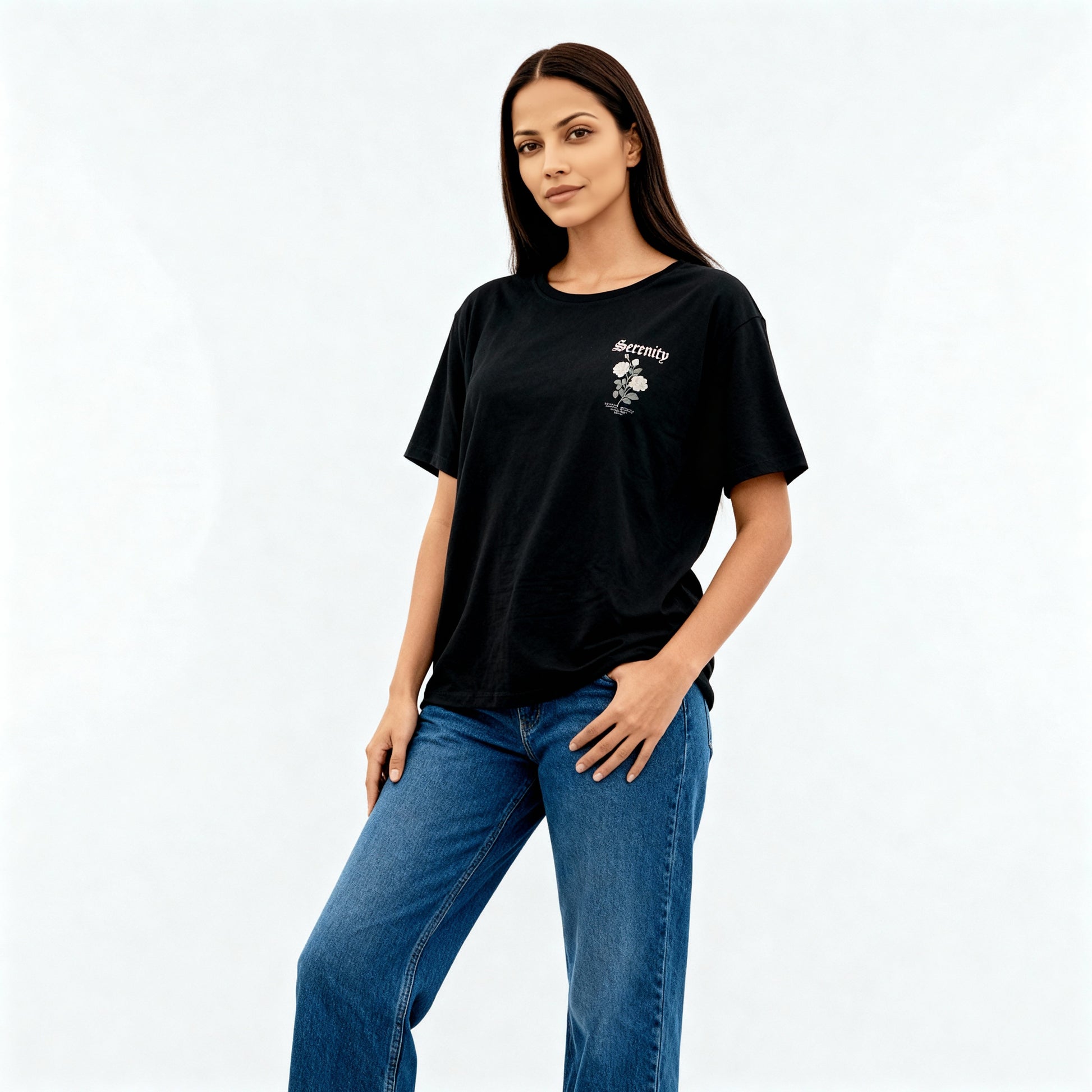 Cotton Graphic Longline Oversize T-Shirt