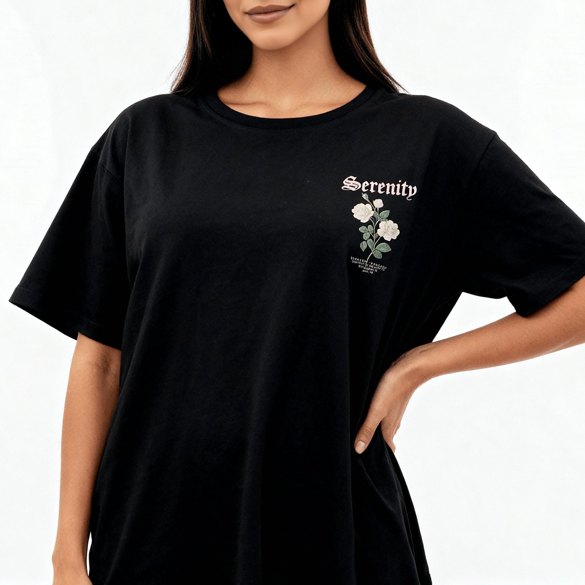 Cotton Graphic Longline Oversize T-Shirt