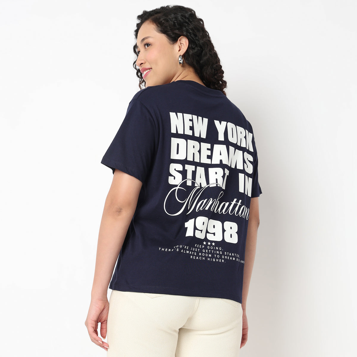 Round Neck Back Print Tees