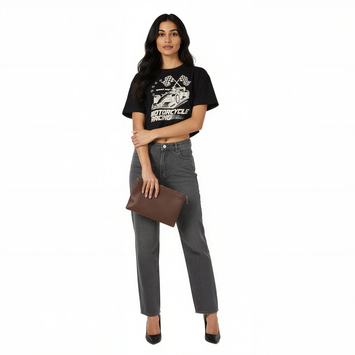 Cotton Graphic Crop T-Shirt