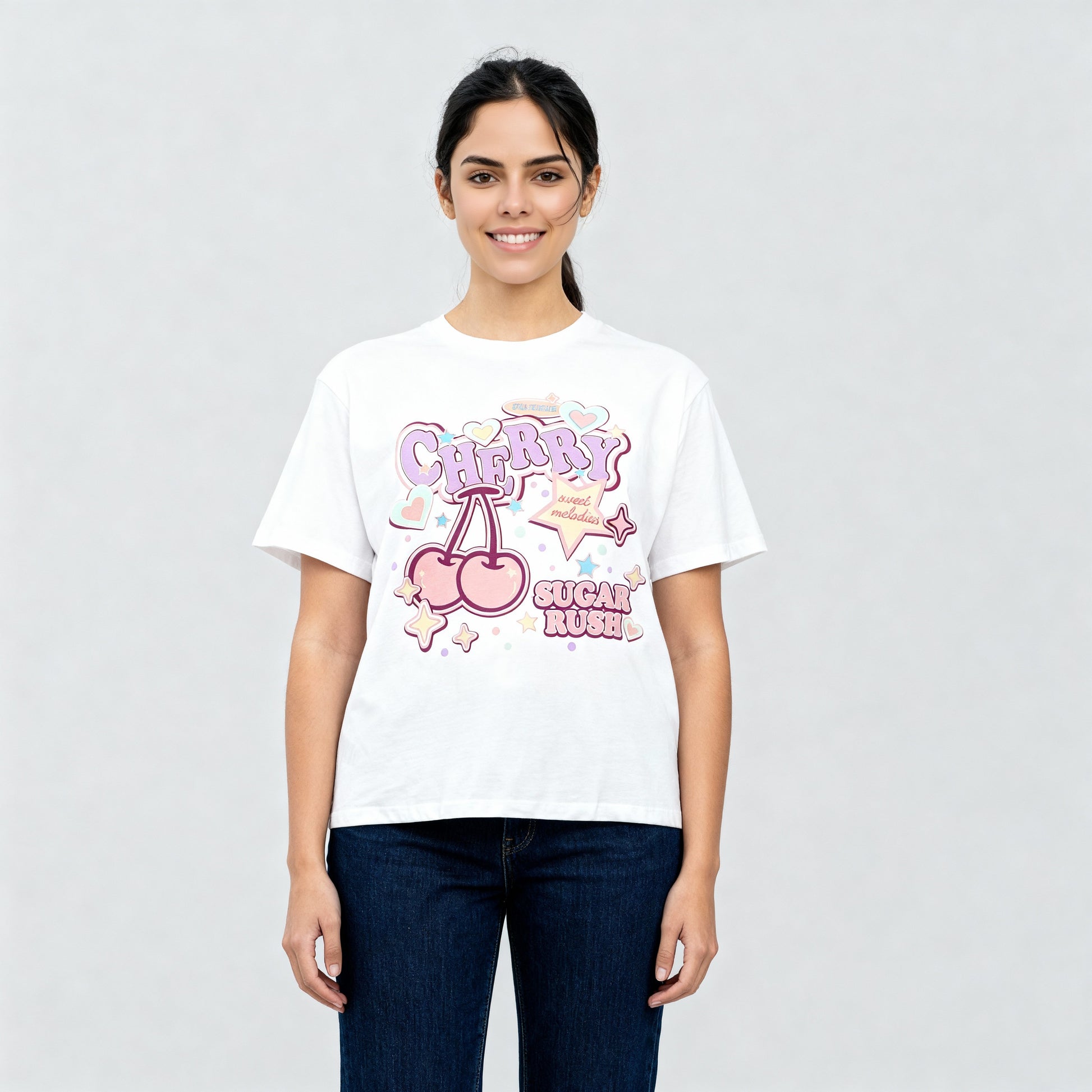 Cotton Knitted Graphic Oversize T-Shirt