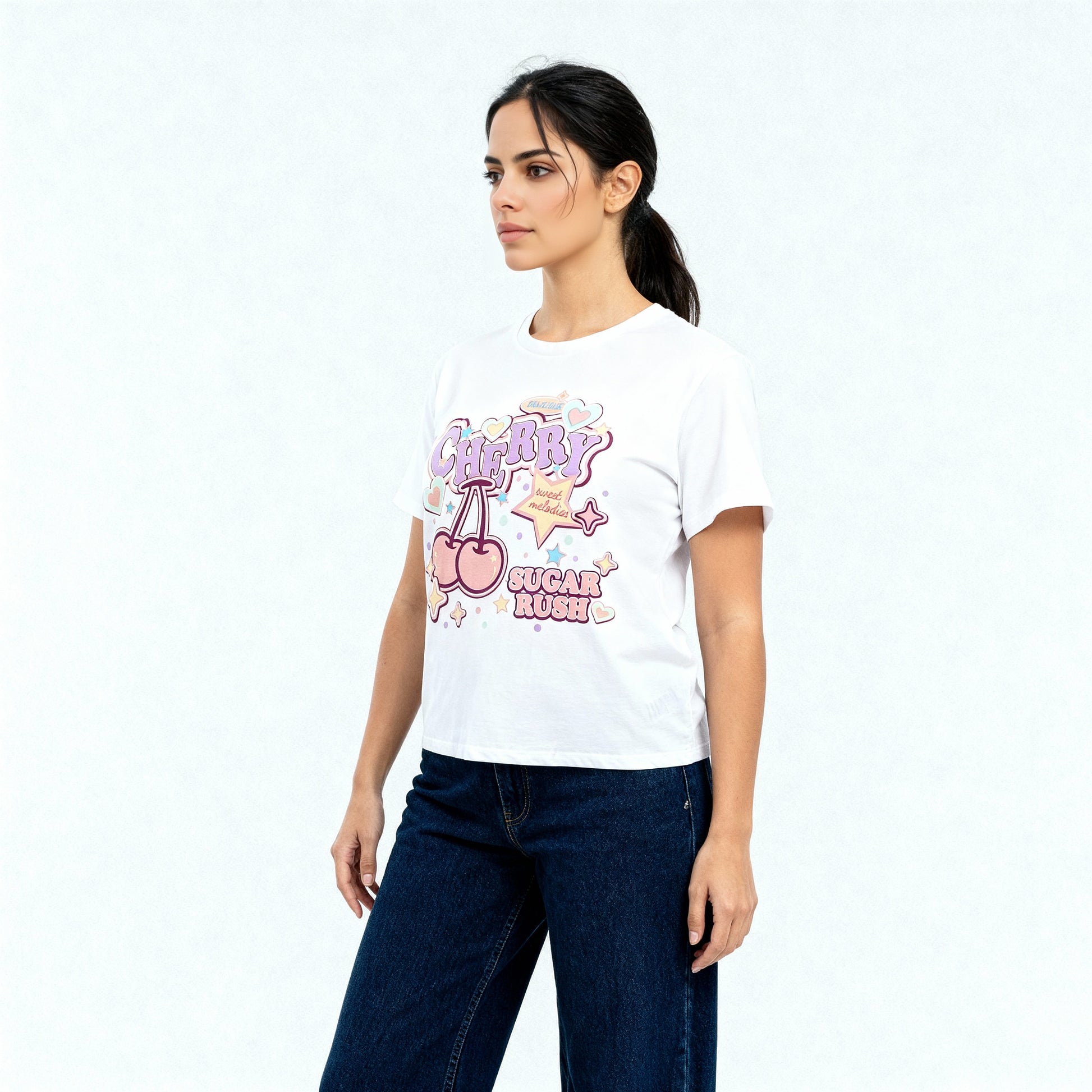 Cotton Knitted Graphic Oversize T-Shirt