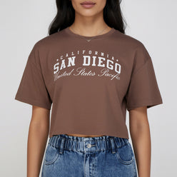 Cotton Graphic Crop Boxy T-Shirt