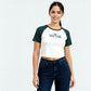 Knitted Graphic Cropped T-Shirt