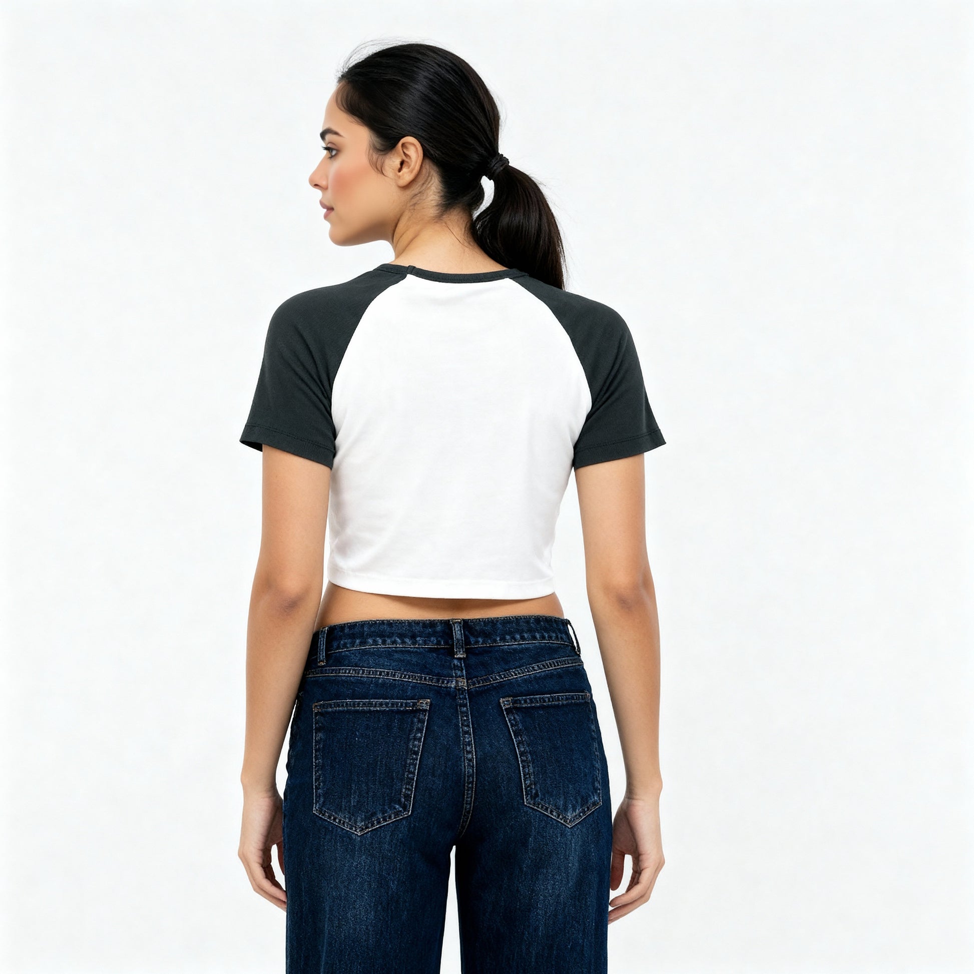 Knitted Graphic Cropped T-Shirt