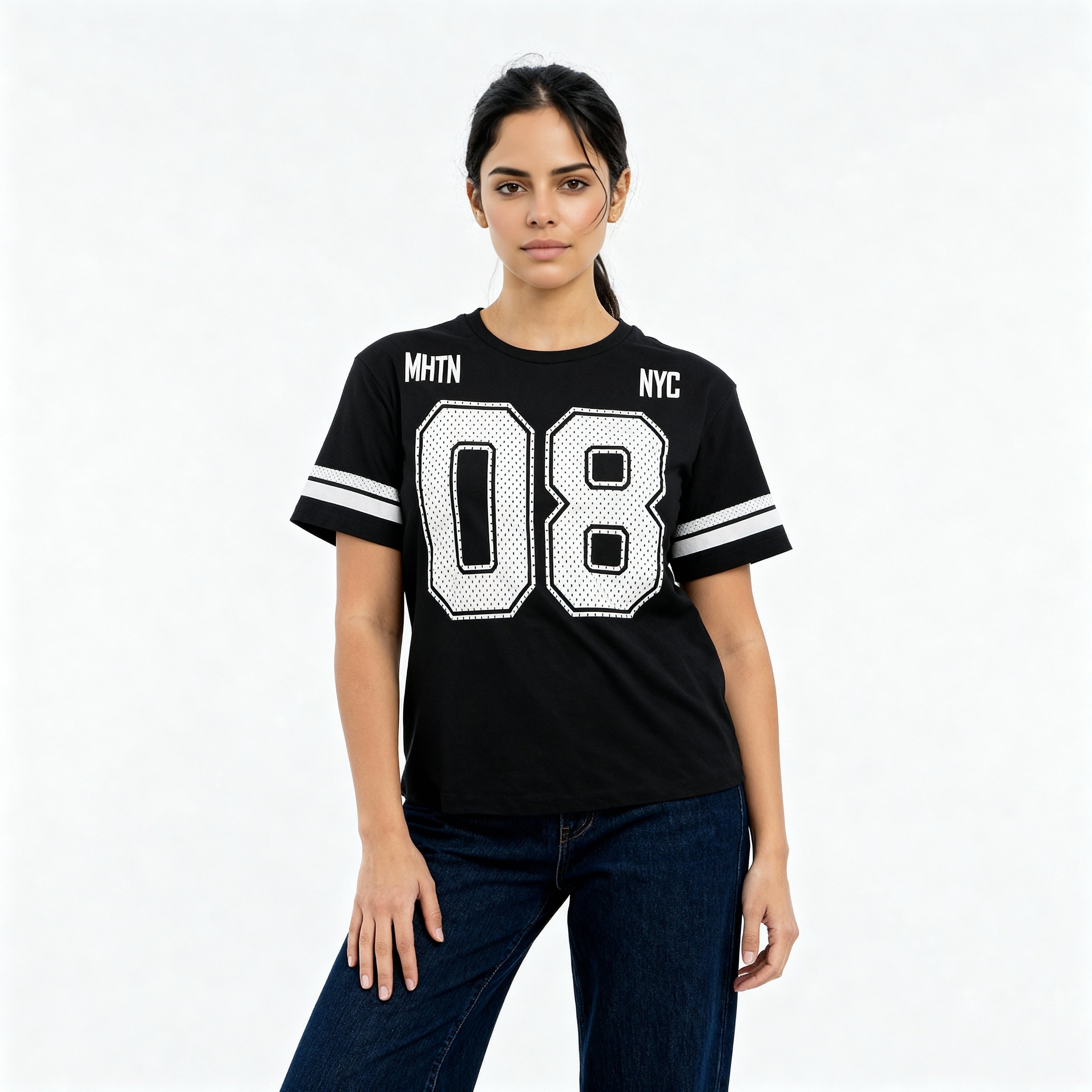 Cotton Knitted Graphic Oversize T-Shirt