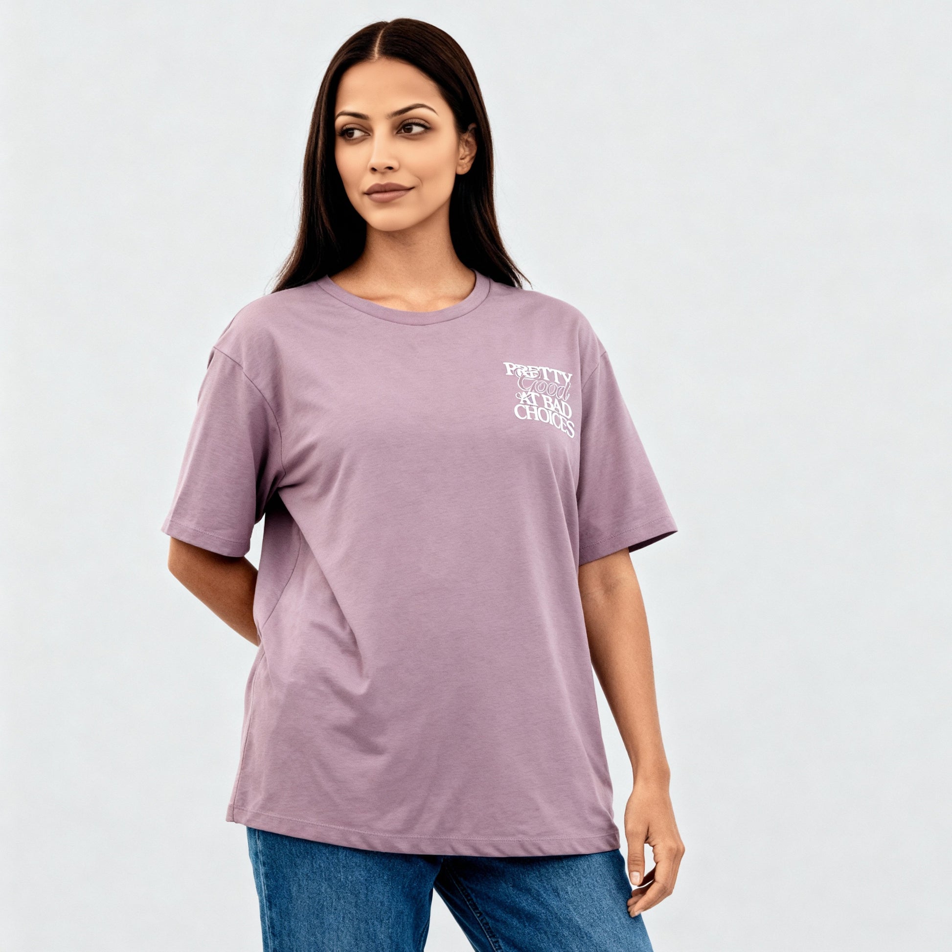 Cotton Knitted Graphic Oversize T-Shirt