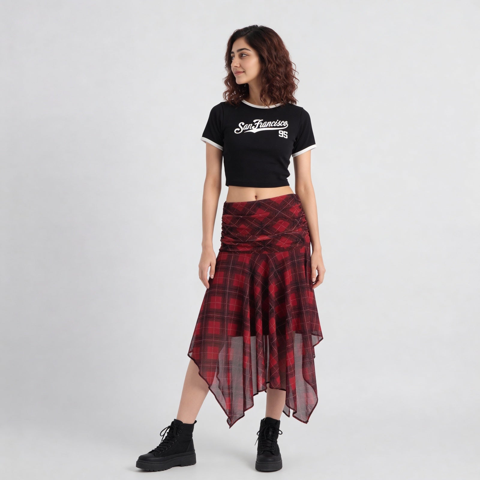 Slim Fit Graphic Crop T-Shirt