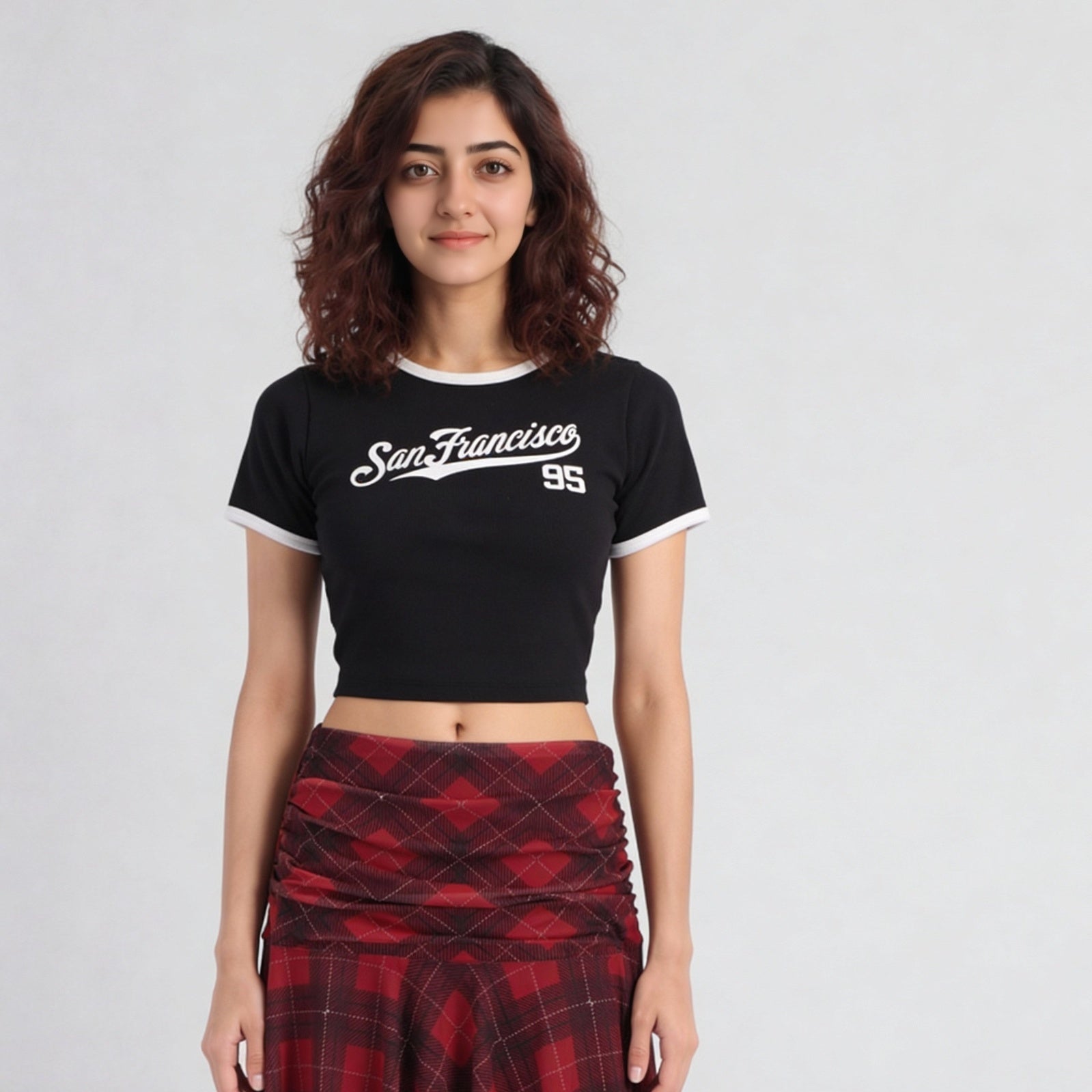 Slim Fit Graphic Crop T-Shirt
