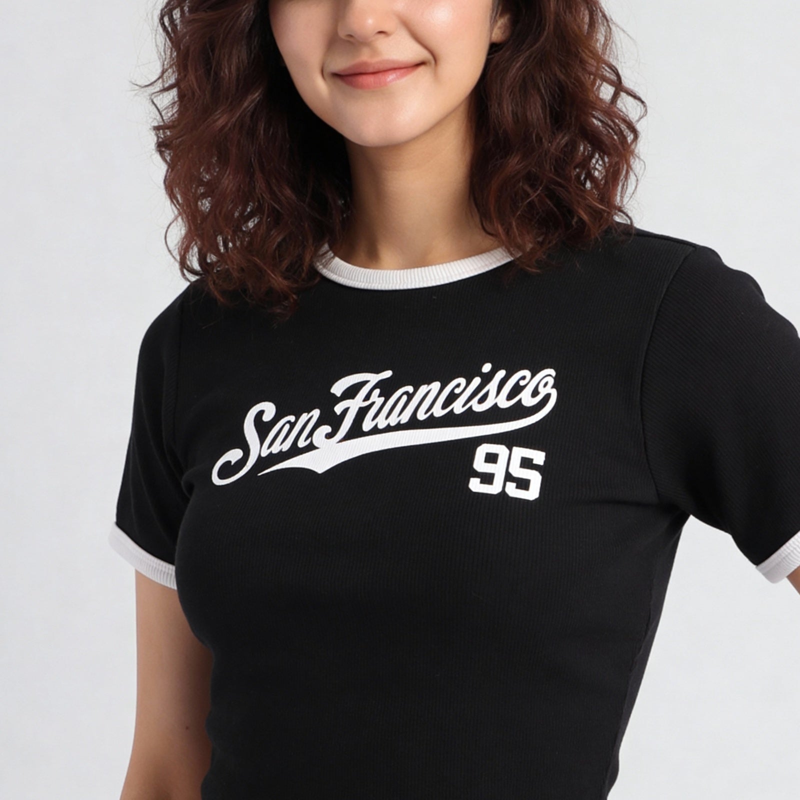 Slim Fit Graphic Crop T-Shirt