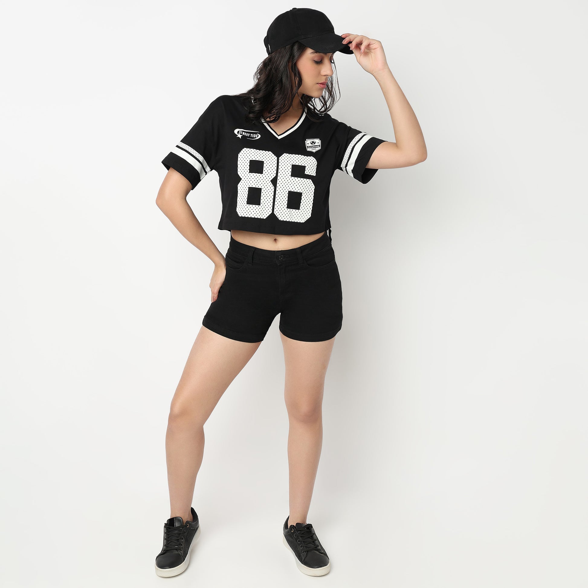 V-Neck Cropped T-Shirt