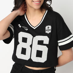 V-Neck Cropped T-Shirt