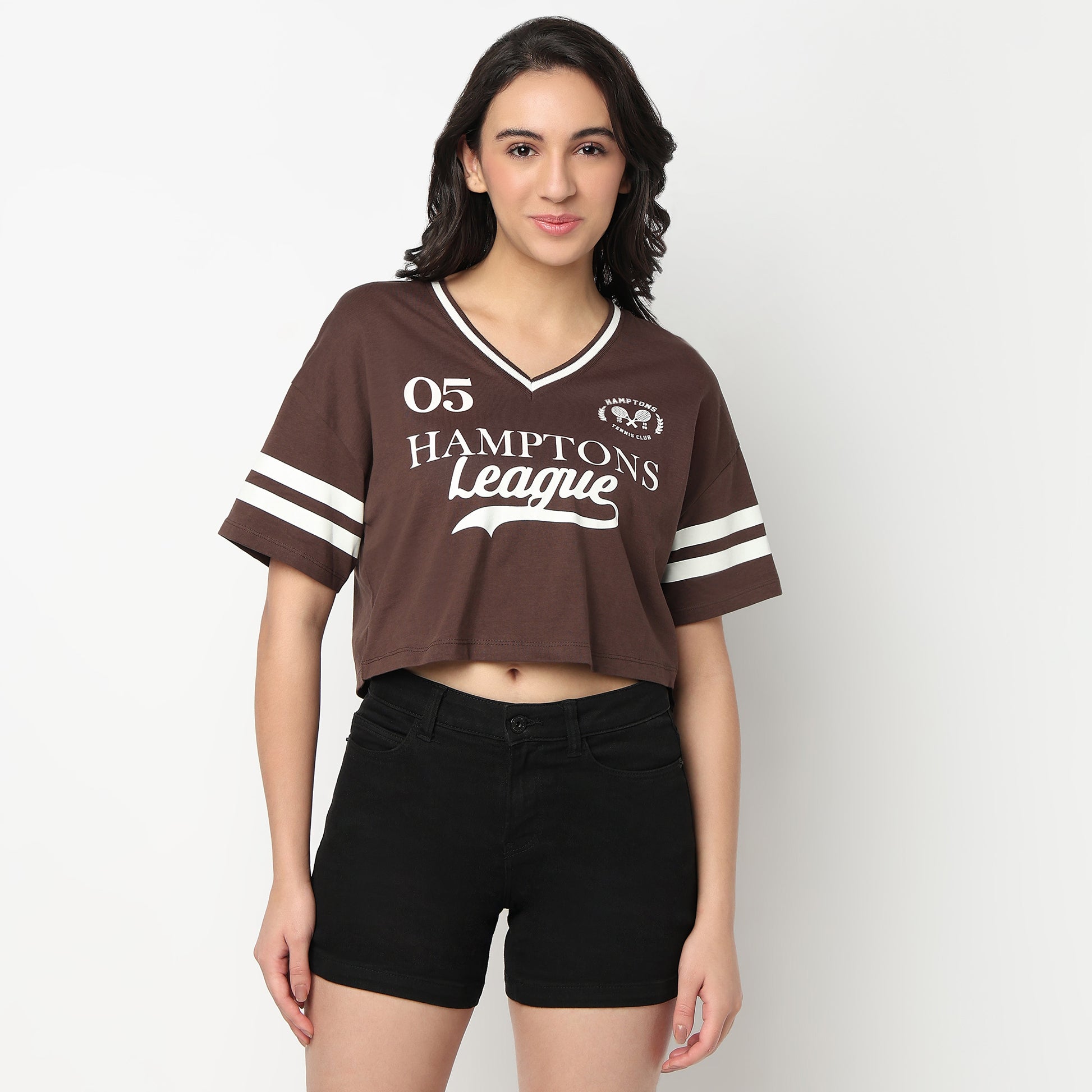 V-Neck Cropped T-Shirt