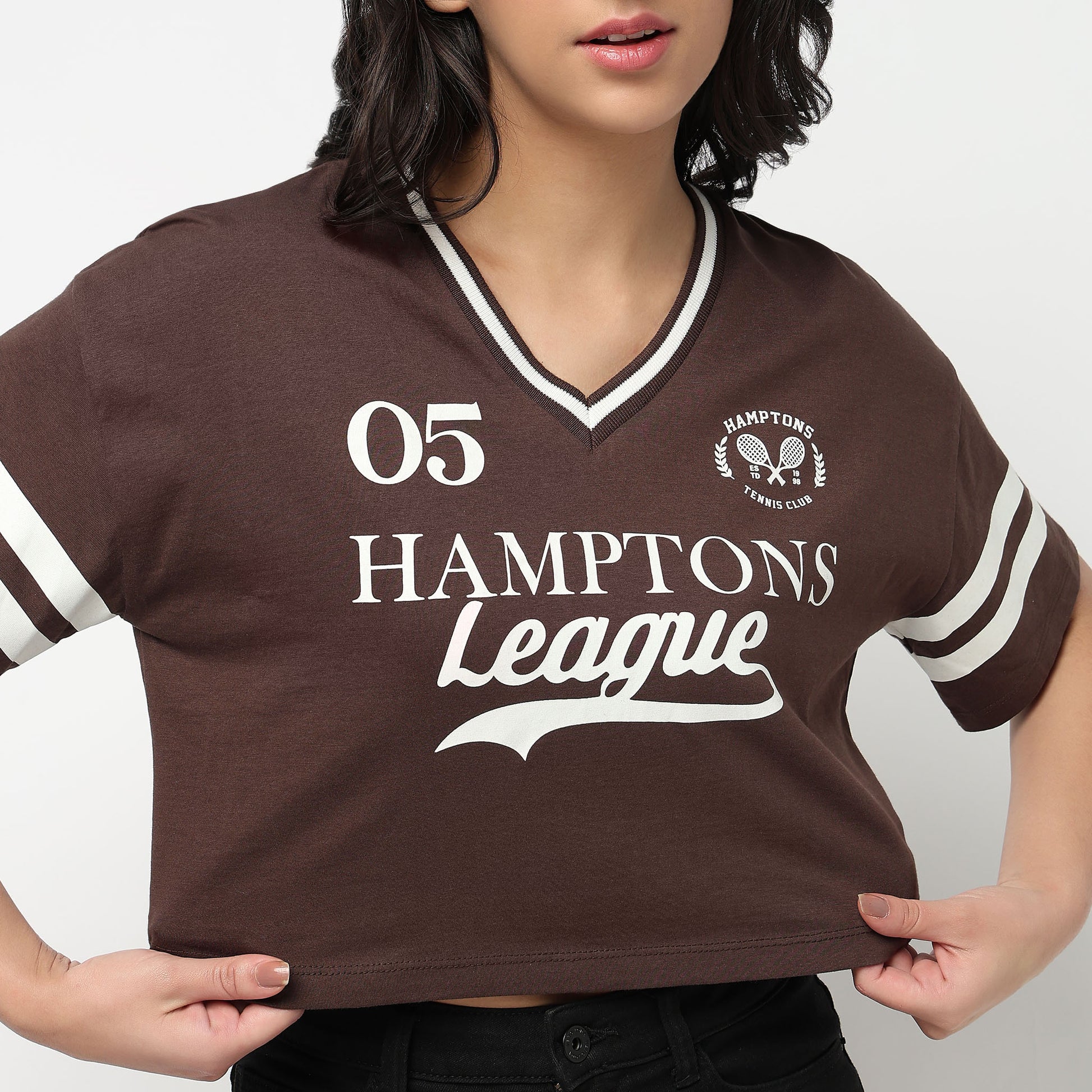 V-Neck Cropped T-Shirt