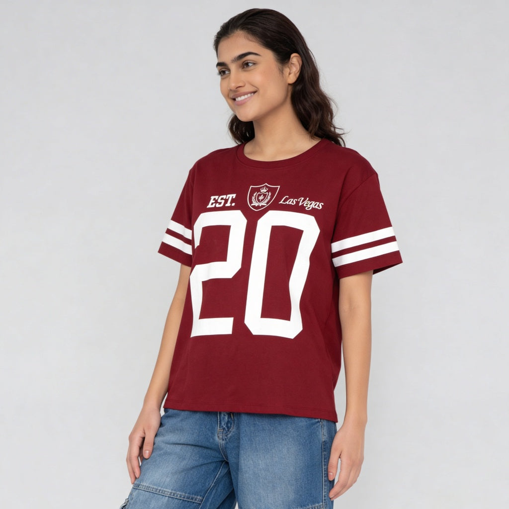 Cotton Graphic Longline Oversize T-Shirt
