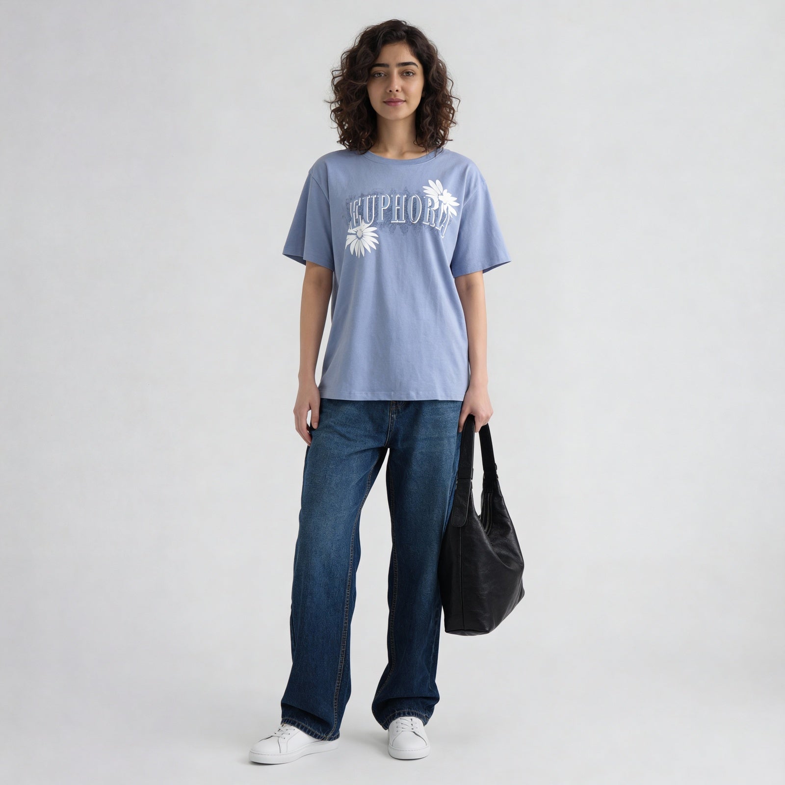 Cotton Graphic Crew Neck Oversize T-Shirt