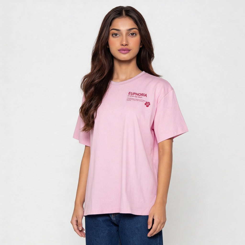 Cotton Graphic Longline Oversize T-Shirt