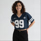 Cotton Knitted Graphic Crop T-Shirt