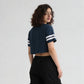 Cotton Knitted Graphic Crop T-Shirt
