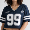 Cotton Knitted Graphic Crop T-Shirt