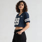 Cotton Knitted Graphic Crop T-Shirt